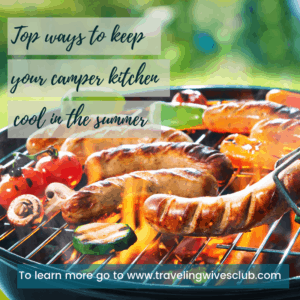 Variety of food items on flaming grill